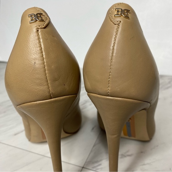 Sam Edelman Danna Tan Leather Pointy Toe Pump Heel 8.5 M - Picture 4 of 14